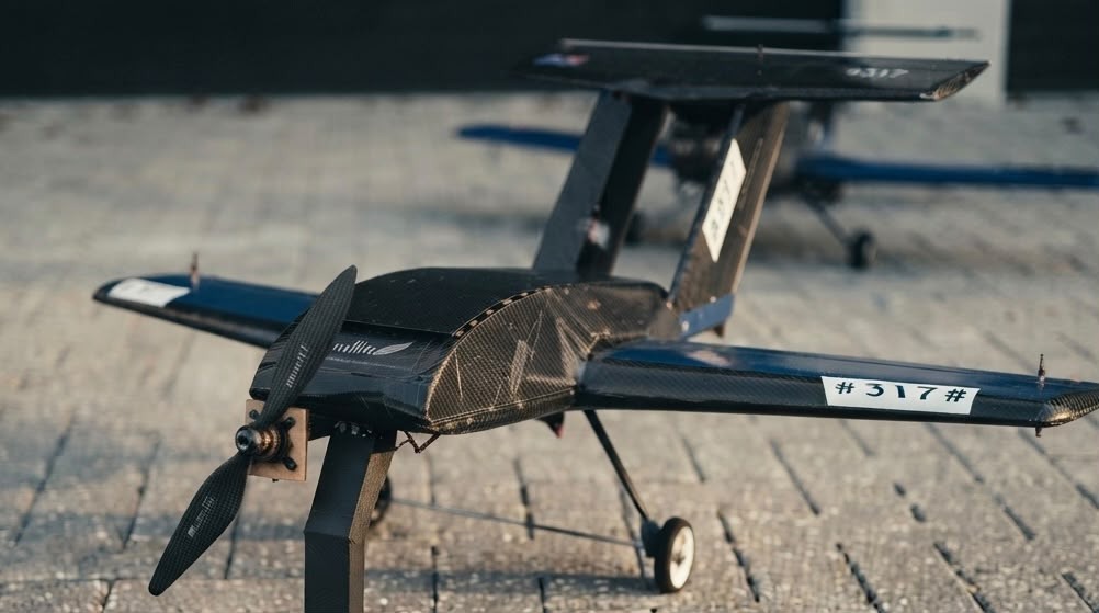 AeroMIT hand-launch flight testing at sunset